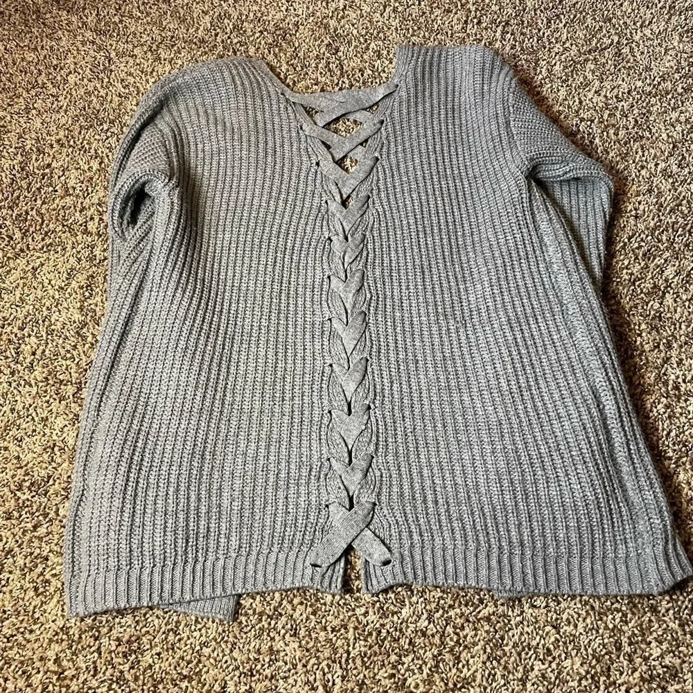 ❌SOLD❌Indigo gray medium cardigan - Picture 2 of 3